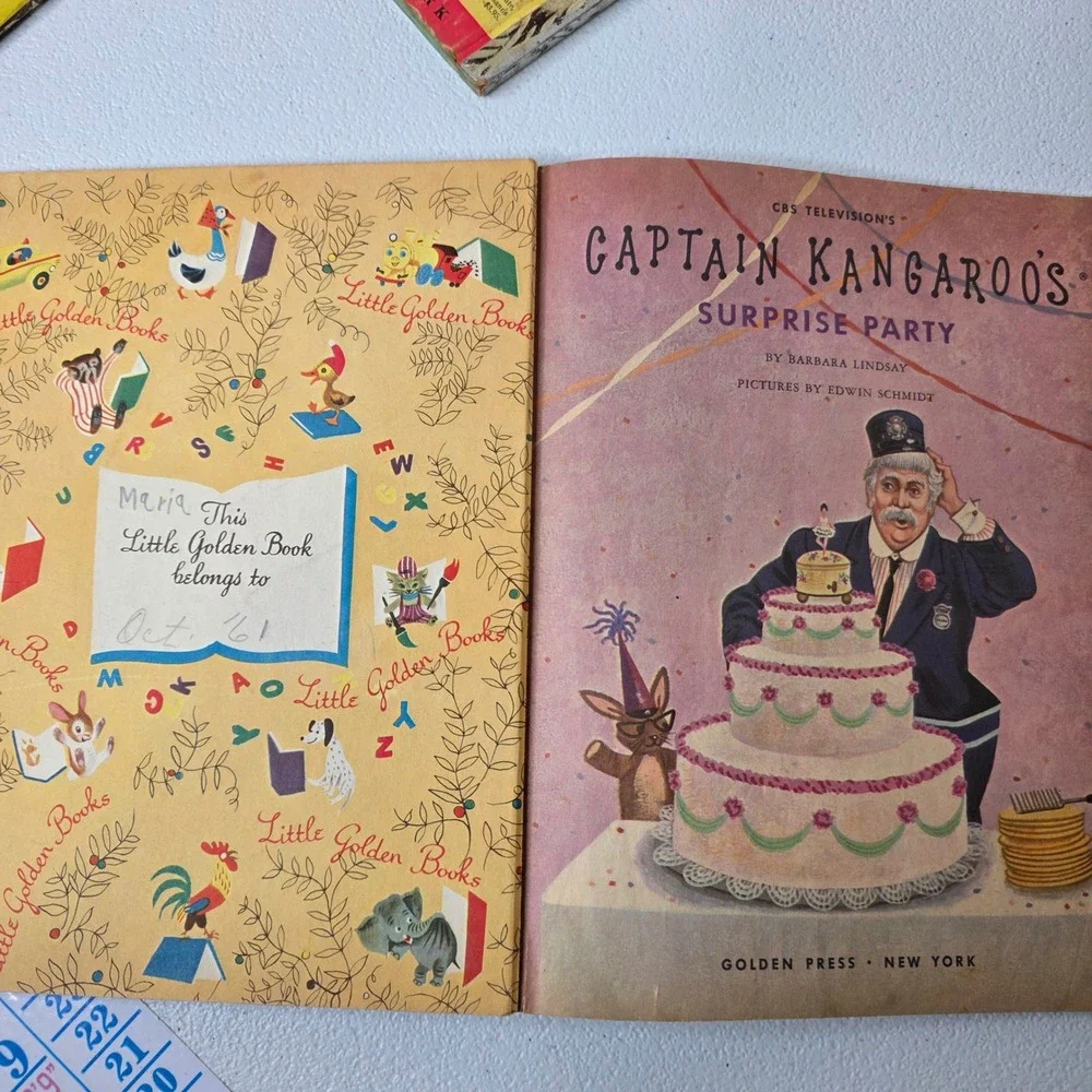 Vintage 1950s Little Golden Books Captain Kangaroo Book Lot of 3 Kids Classic TV